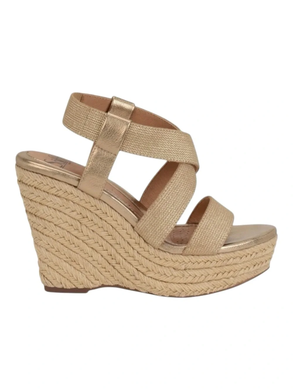 Sofft  Perla Wedge Slingbacks Espadrilles Sandals  Truffle Metallic Gold  6.5